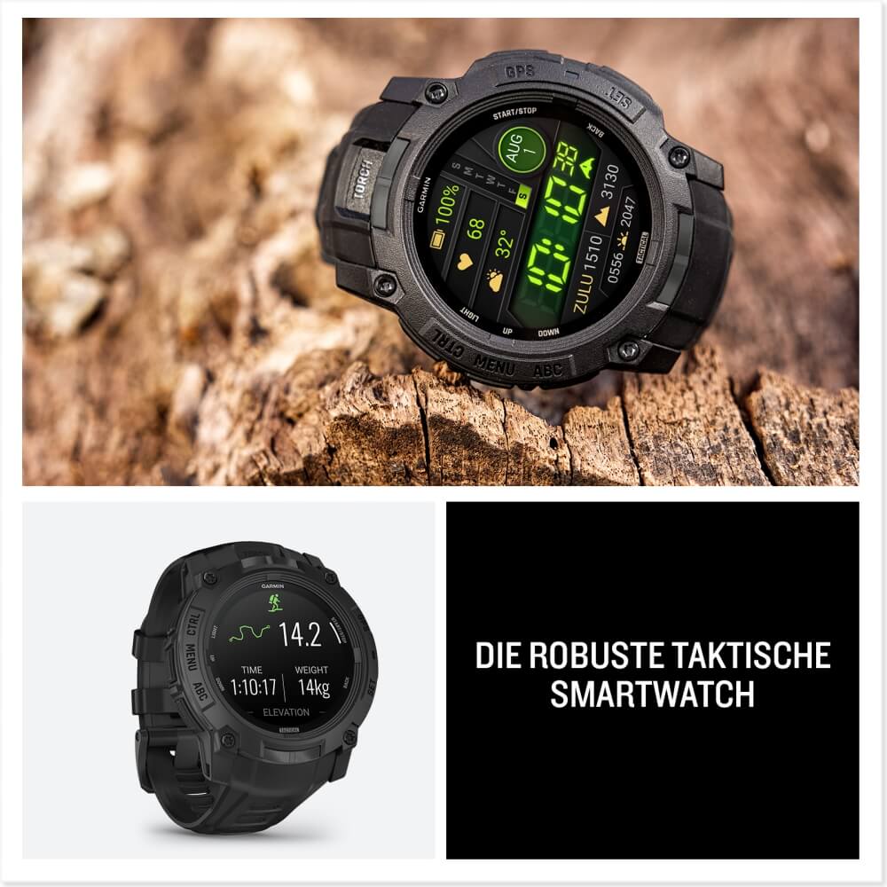 Garmin Instinct 3 Tactical AMOLED 50 mm Schwarz Outdoor Smartwatch bei CardioZone günstig online kaufen
