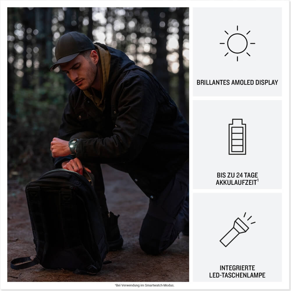 Garmin Instinct 3 Tactical AMOLED 50 mm Schwarz Outdoor Smartwatch bei CardioZone günstig online kaufen