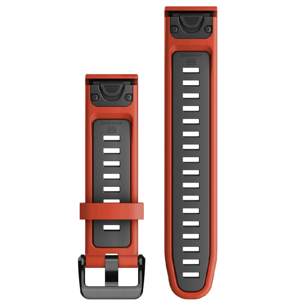 Garmin Quickfit Silikon Armband 20mm Flammenrot/Graphit fenix 7S u.a. bei CardioZone günstig online kaufen