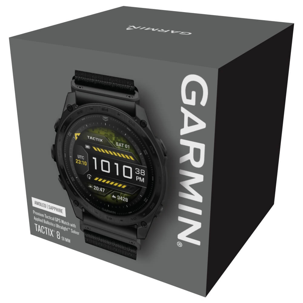 Garmin tactix 8 51 mm AMOLED Sapphire Schwarz Titan DLC Nylon-Armband 26mm bei CardioZone günstig online kaufen