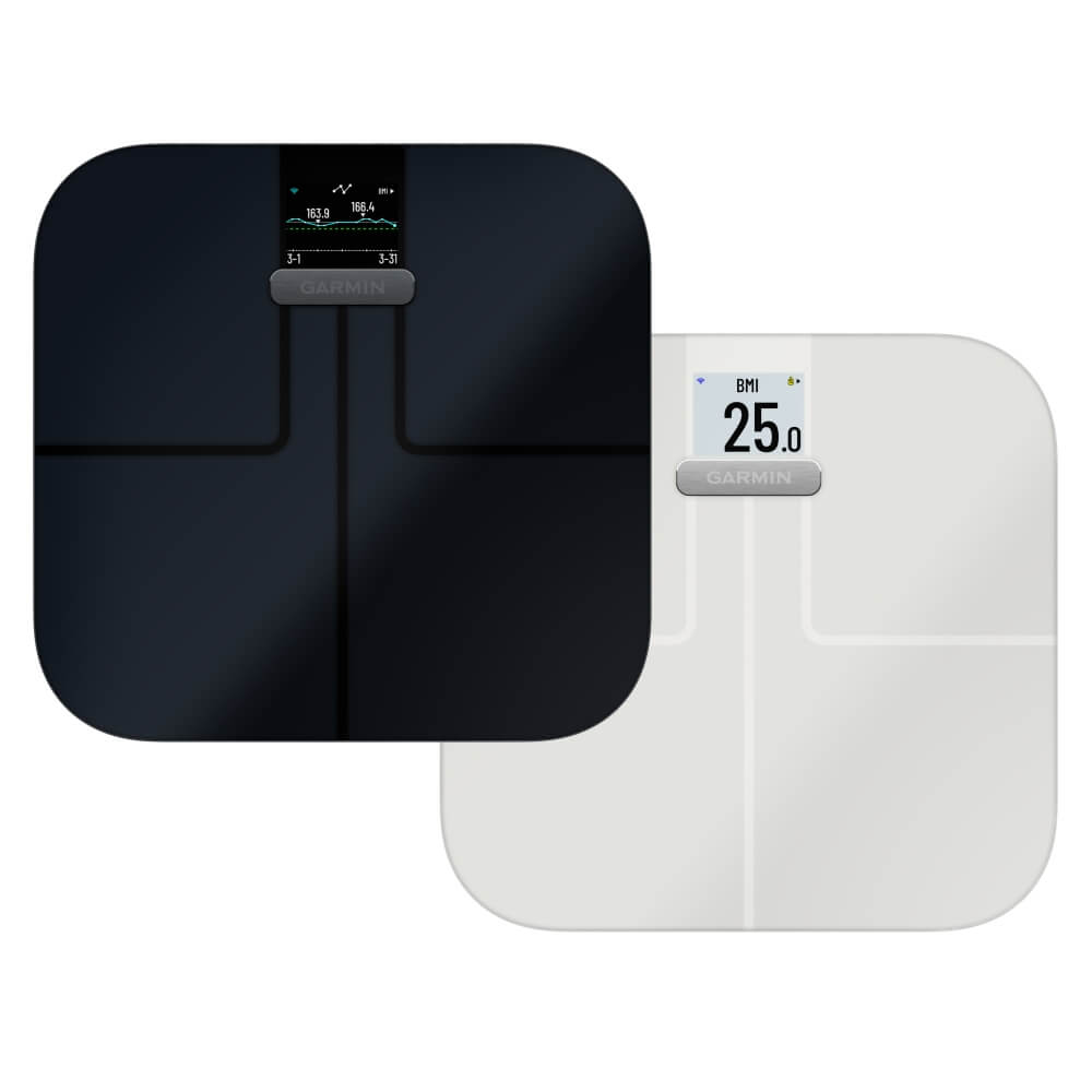 Garmin-Index-S2-Smart-Waage-schwarz-weiss-bei-Cardiozone-01 Garmin Index S2 Smart digitale Körperwaage m. WLAN + Bluetooth in Schwarz oder Weiss bei CardioZone günstig online kaufen