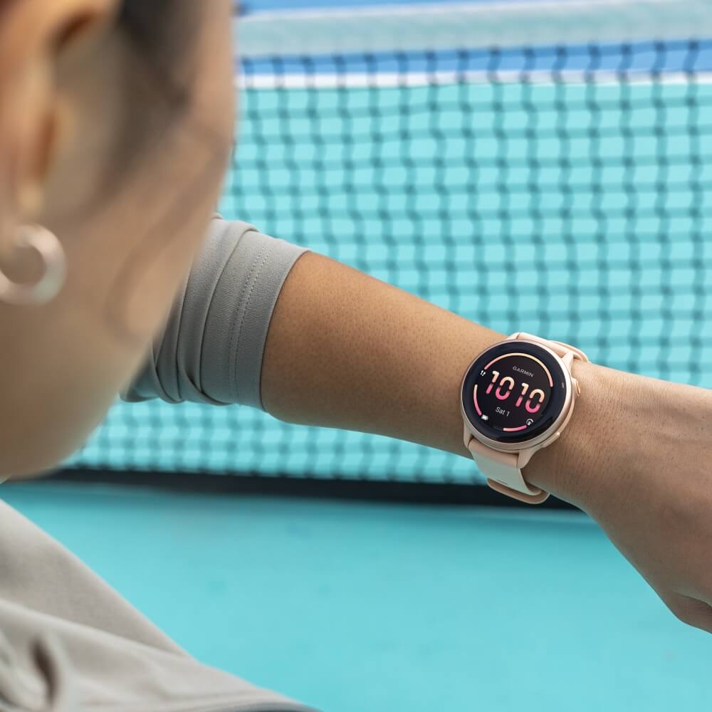 Garmin vivoactive 6 Pink Dawn Metallic Schnellwechsel-Silikon-Armband 20mm bei CardioZone günstig online kaufen