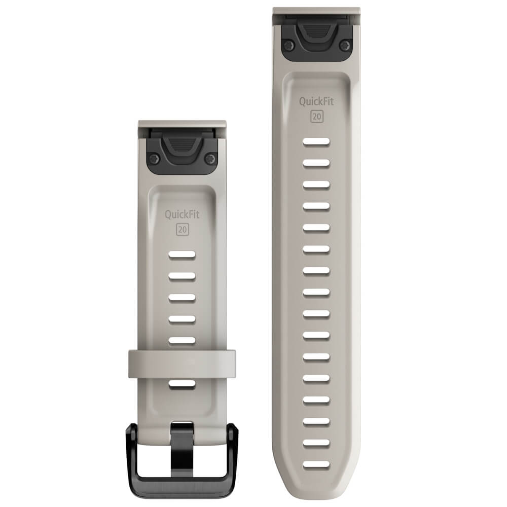 Garmin Quickfit Silikon Armband 20mm Beige / Schiefergrau fenix 6S/7S bei CardioZone günstig online kaufen