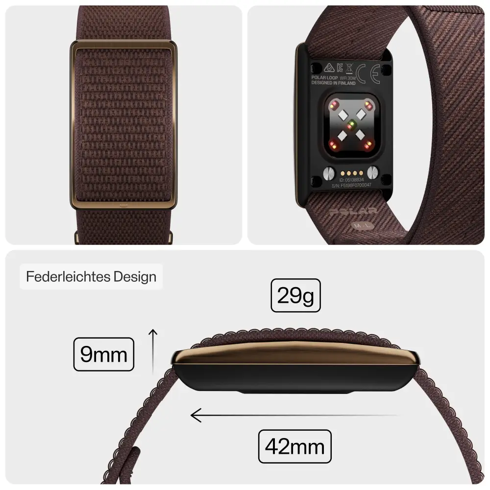 Polar Loop Fitnessarmband ohne Display am Handgelenk – 24/7 Aktivitätstracking, Schlaf und Training