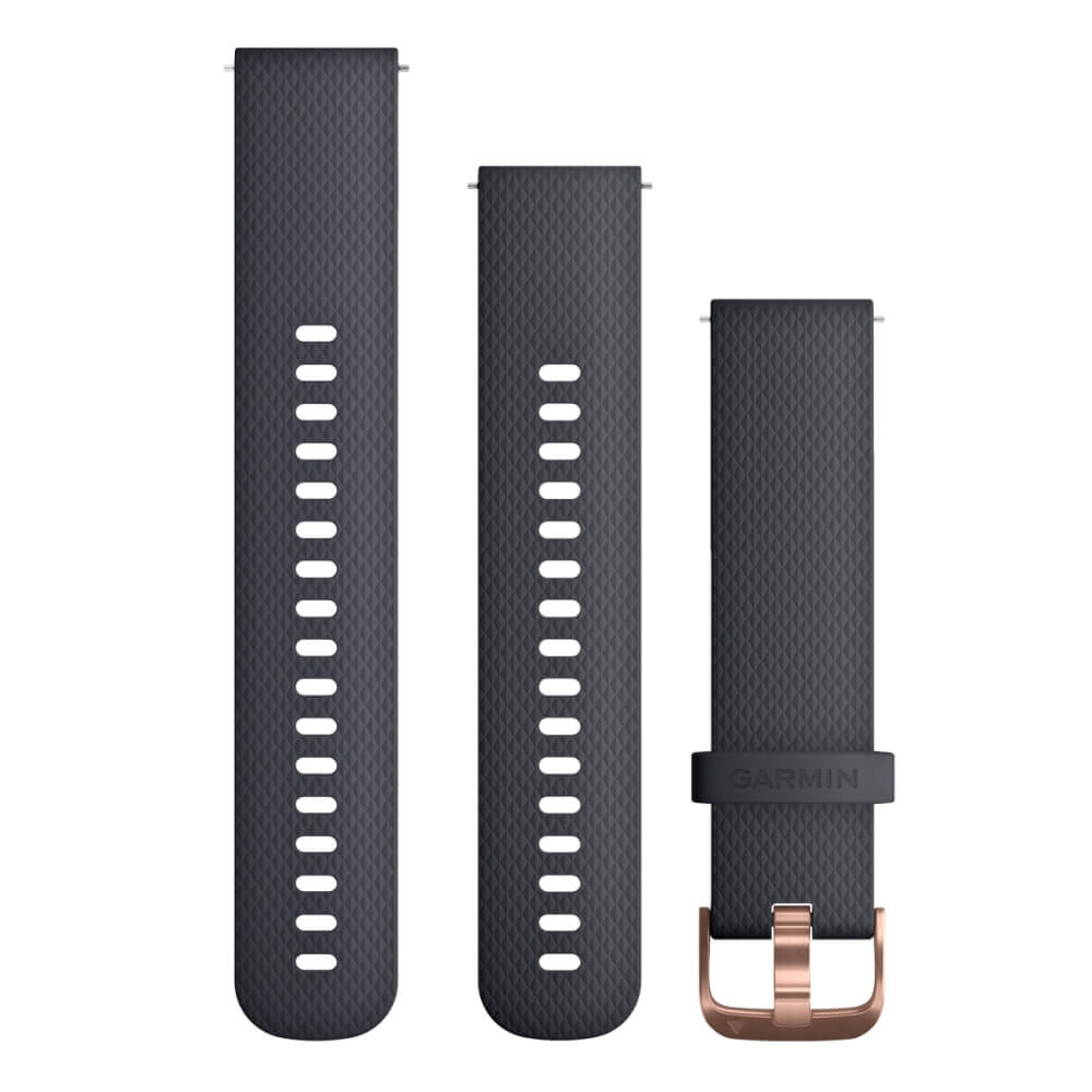 Garmin Schnell-Wechsel 20mm Silikon-Armband Granitblau / Schnalle Rosegold bei CardioZone günstig online kaufen