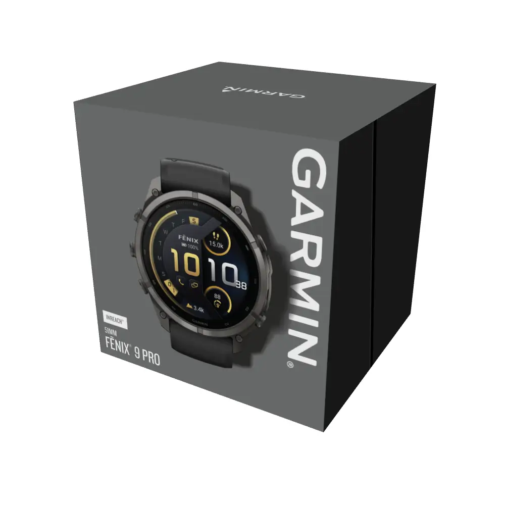 Garmin fenix 9 Pro inReach 51 mm Carbongrau DLC Titan Schwarz/Kieselgrau