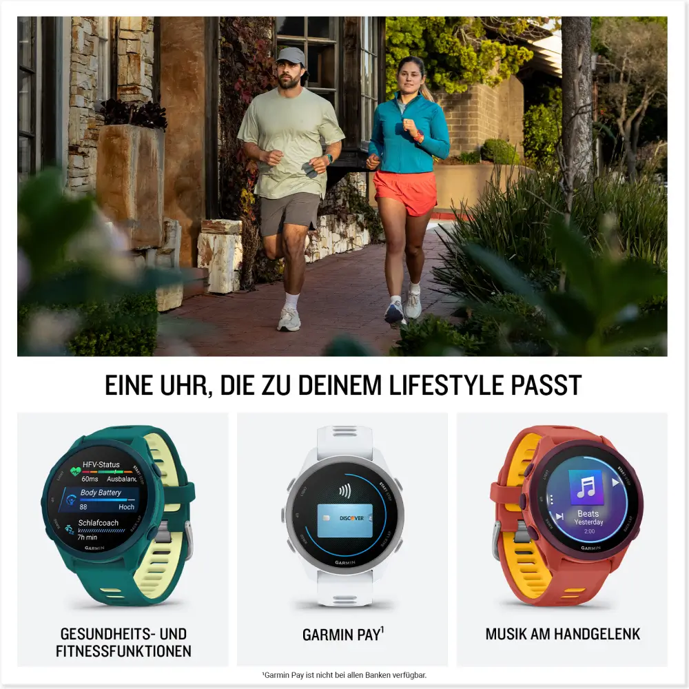 Garmin Forerunner 170 Music Schwarz Smarte GPS Laufuhr