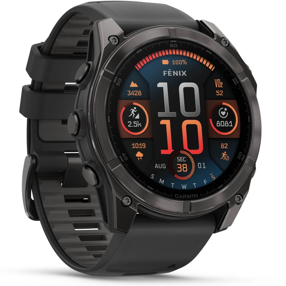 Garmin fenix 8 51 mm AMOLED Sapphire Schwarz/Carbongrau Titan DLC Multisport-Smartwatch bei CardioZone günstig online kaufen