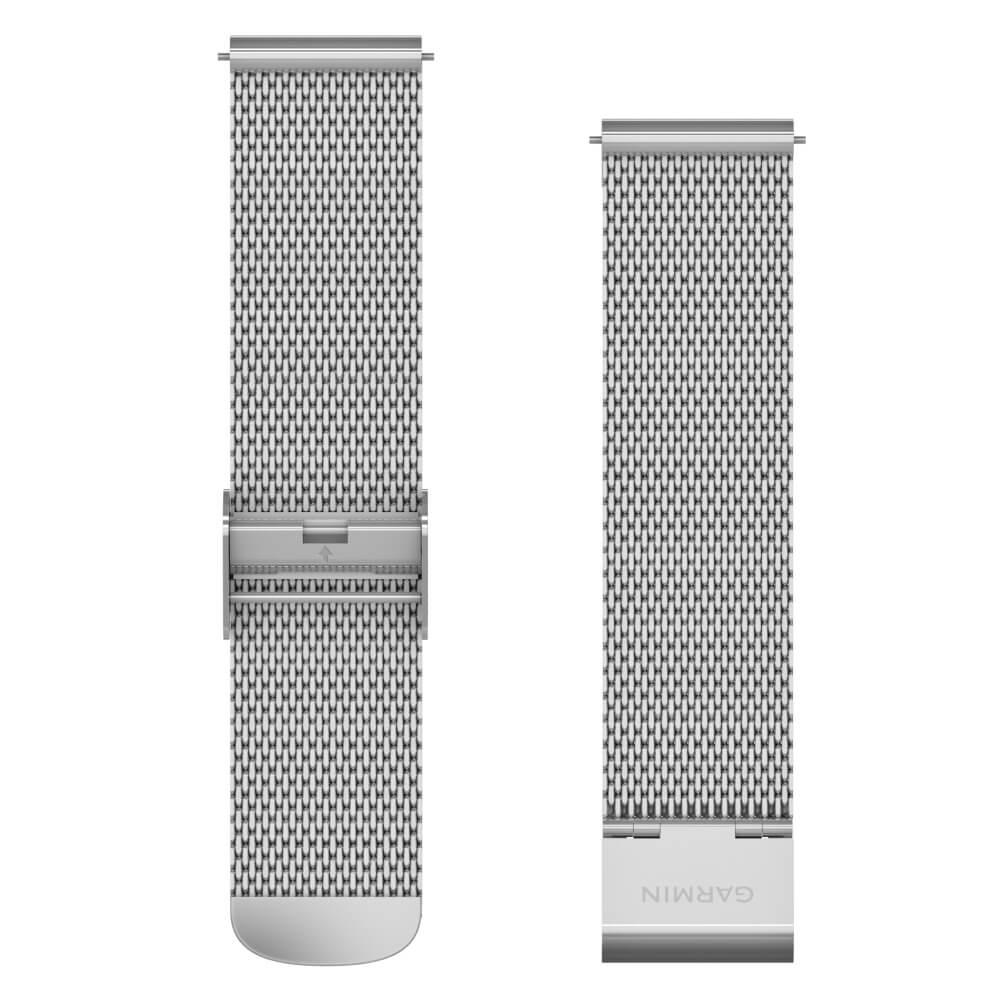 Garmin Schnell-Wechsel Milanaise Armband 20mm Silber / Silberne PVD-Teile bei CardioZone online kaufen