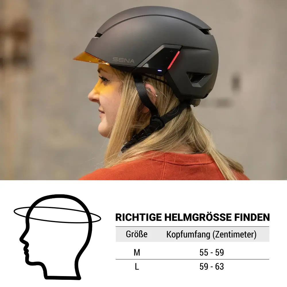 Sena U1 E-Bike Smart Helm Matt-Weiss mit Mesh 3.0 Intercom u. Bluetooth Konnektivität