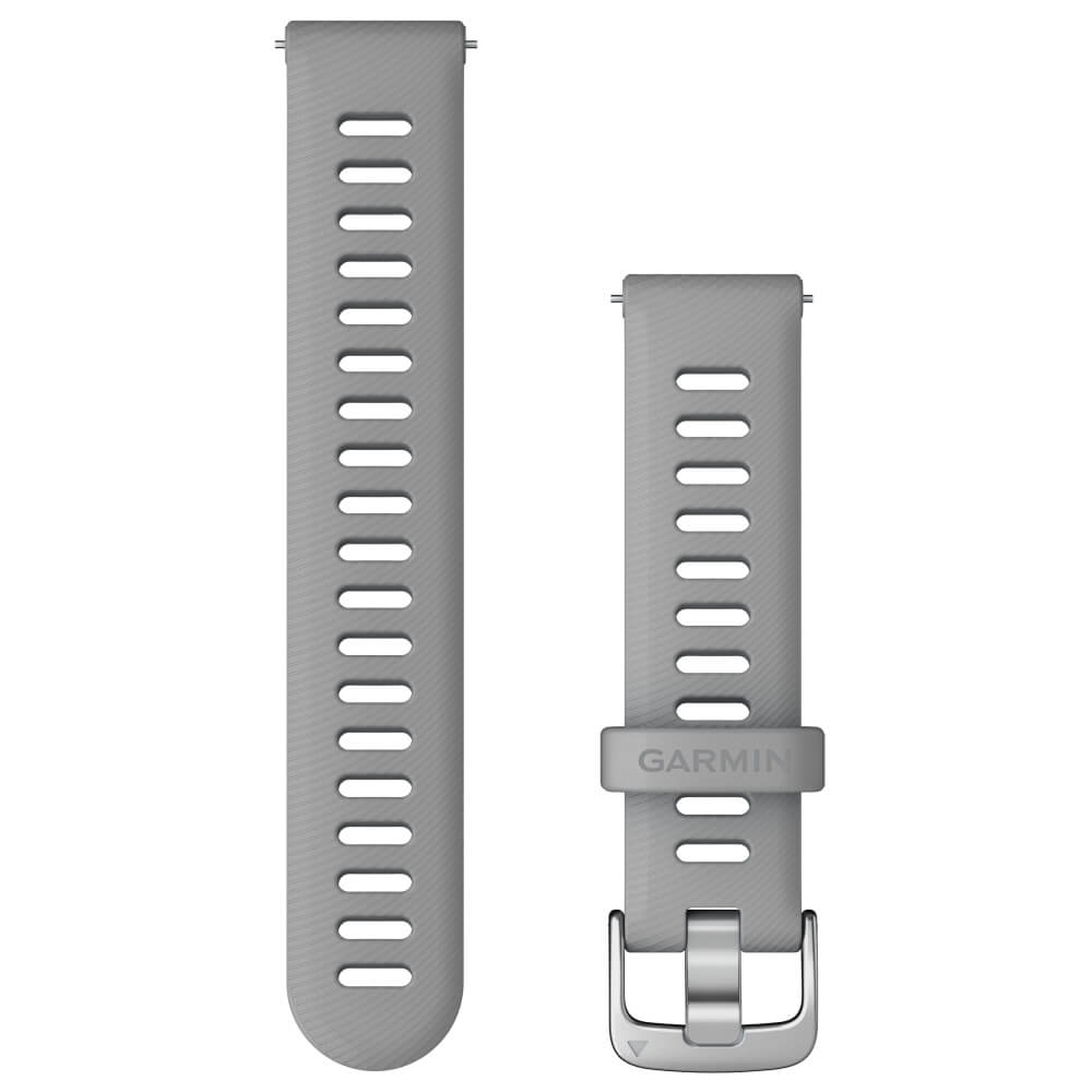 Garmin Forerunner 255S Schnell Wechsel 18mm Silikon Armband Grau Verschluss Silber bei CardioZone günstig online kaufen