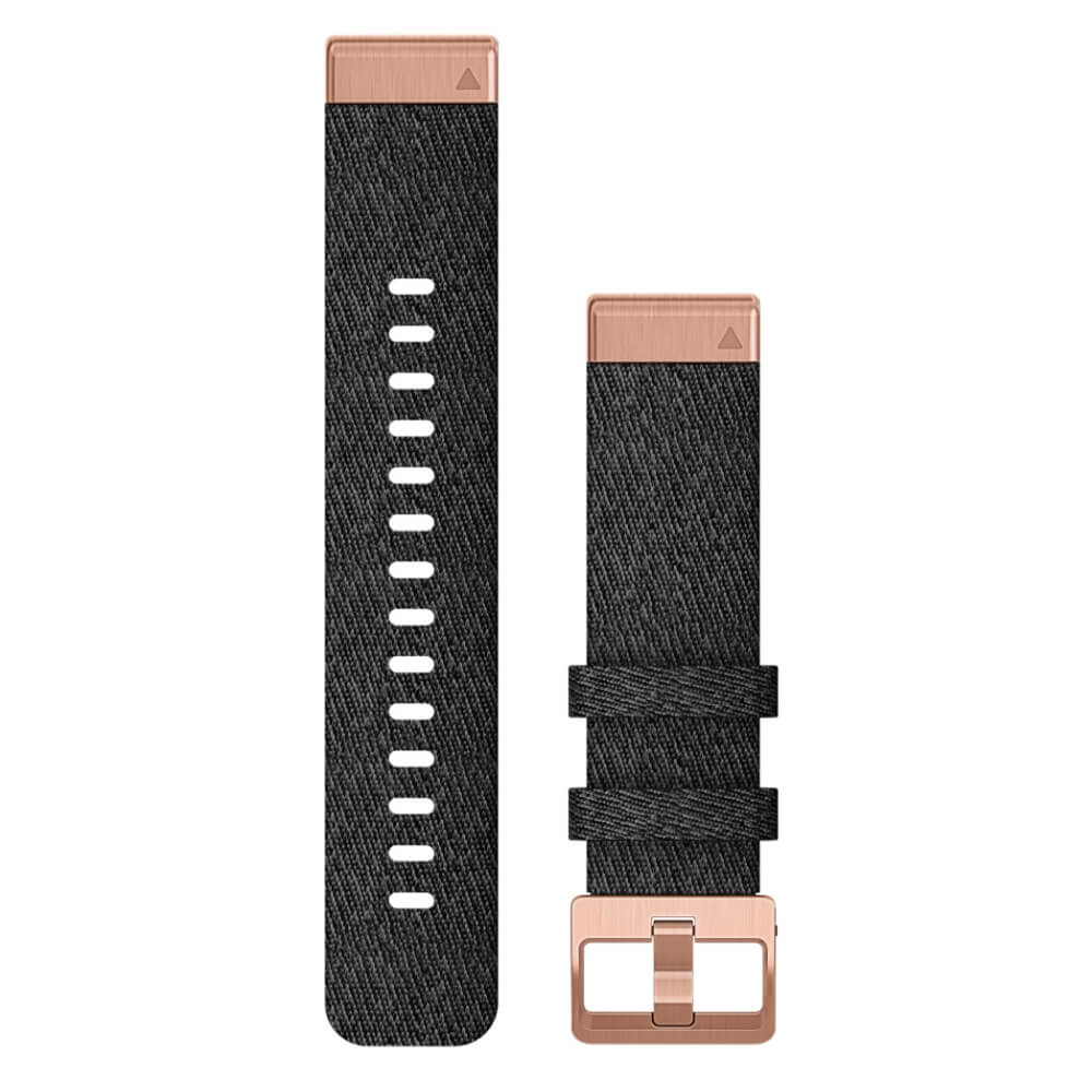 Garmin Quickfit Nylon Armband 20mm Schwarz / Gesprenkelt Schnalle in Rosegold für fenix 6S bei CardioZone günstig online kaufen