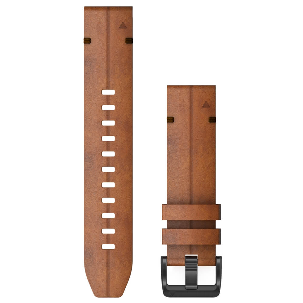 Garmin-Quickfit-22mm-Leder-Armband-Braun-Schiefergrau-010-12863-05-ean0753759233174-01 Garmin Quickfit 22mm Leder-Armband Braun / Schnalle in Schiefergrau für fenix 6 bei CardioZone günstig online kaufen