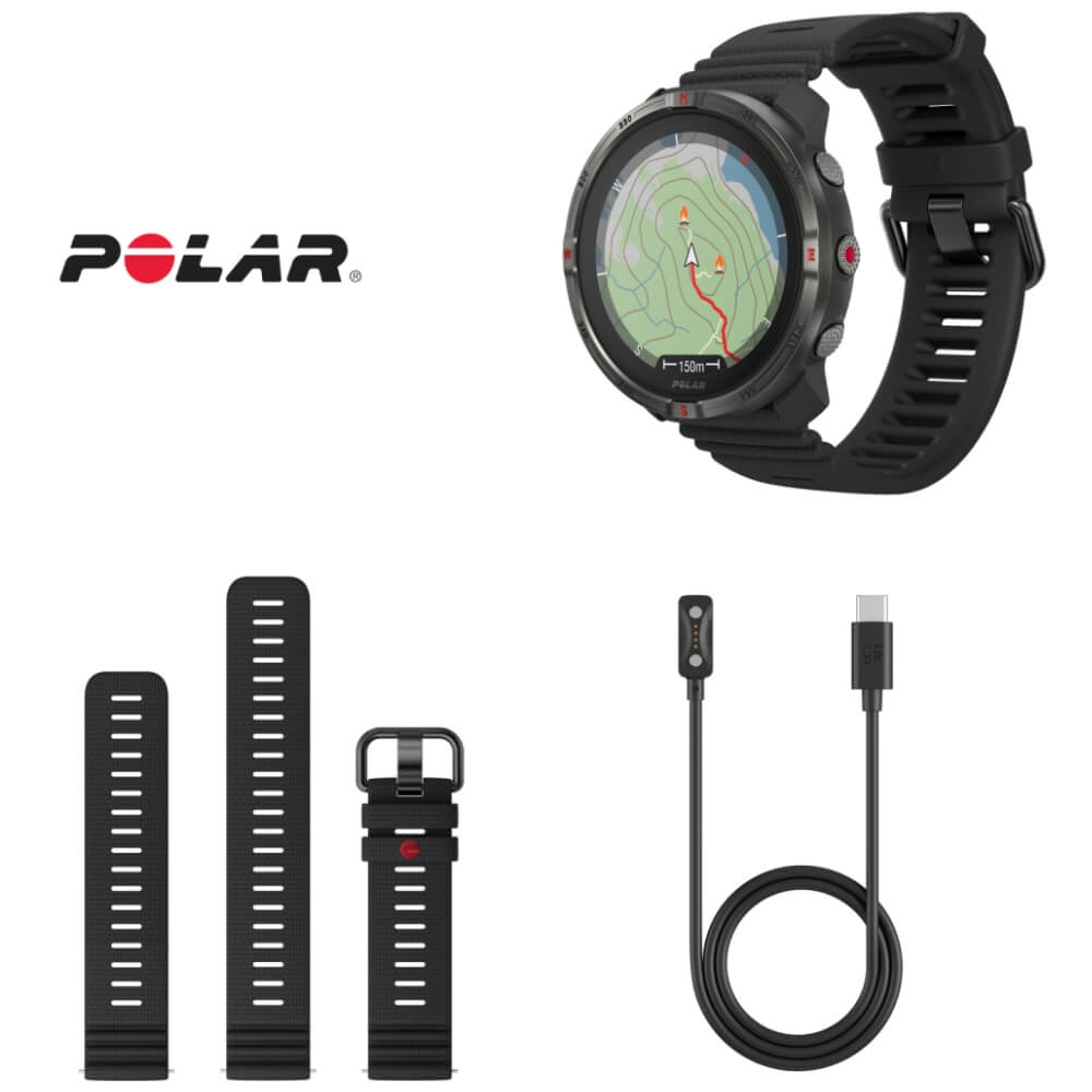 POLAR Grit X2 Schwarz Advanced AMOLED Outdoor Multisportuhr S-L bei CardioZone online kaufen