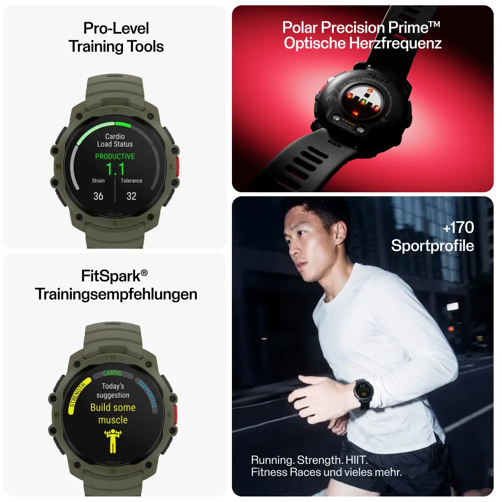 POLAR Street X Forrest Green Urban Sports Watch mit Amoled Display
