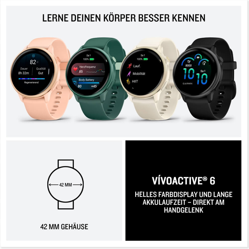 Garmin vivoactive 6 Pink Dawn Metallic Schnellwechsel-Silikon-Armband 20mm bei CardioZone günstig online kaufen