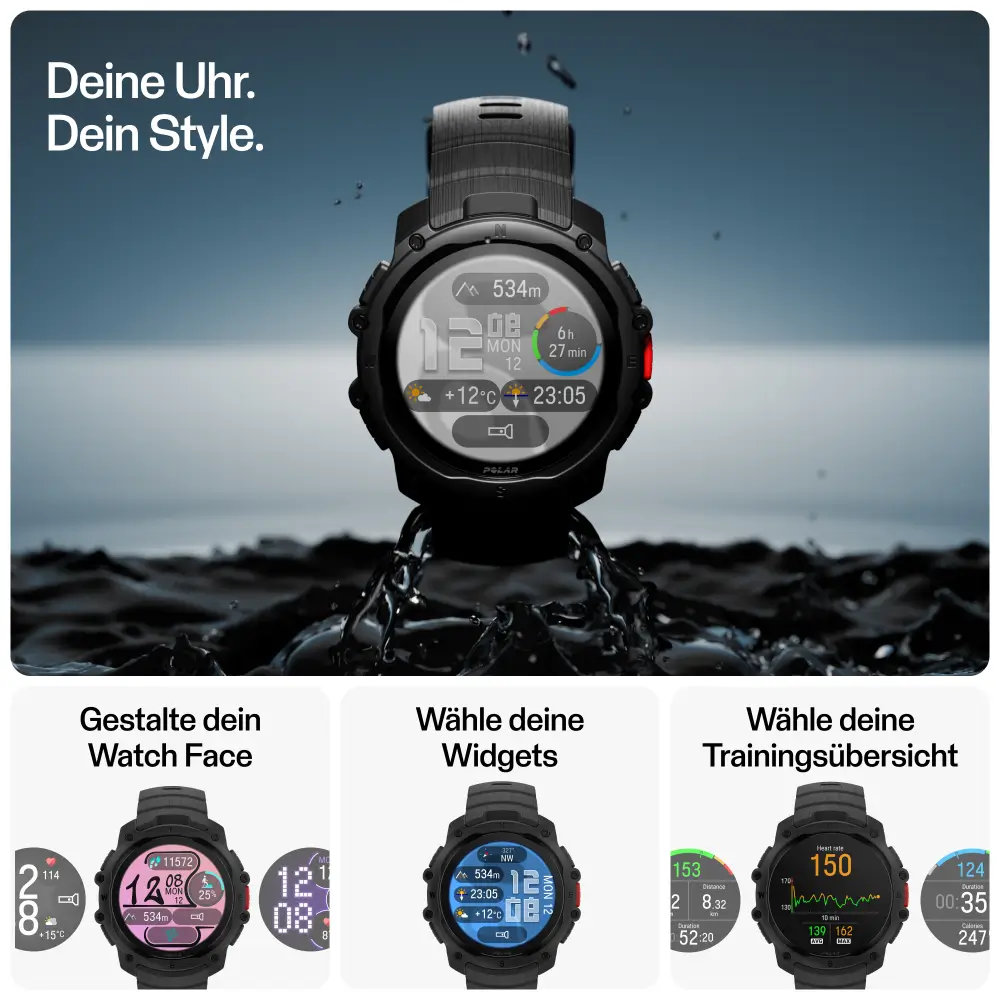 POLAR Street X Night Black Urban Sports Watch mit Amoled Display