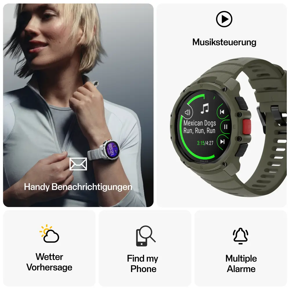 POLAR Street X Forrest Green Urban Sports Watch mit Amoled Display