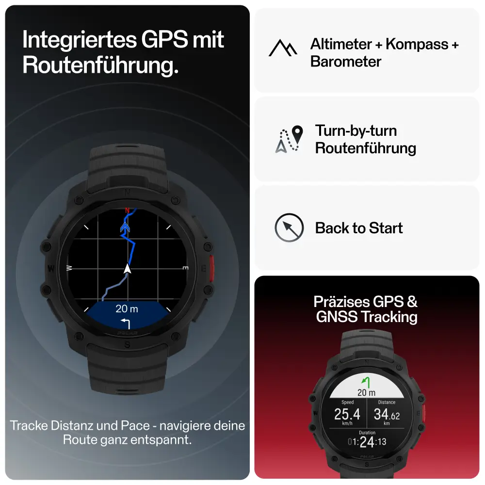 POLAR Street X Night Black Urban Sports Watch mit Amoled Display