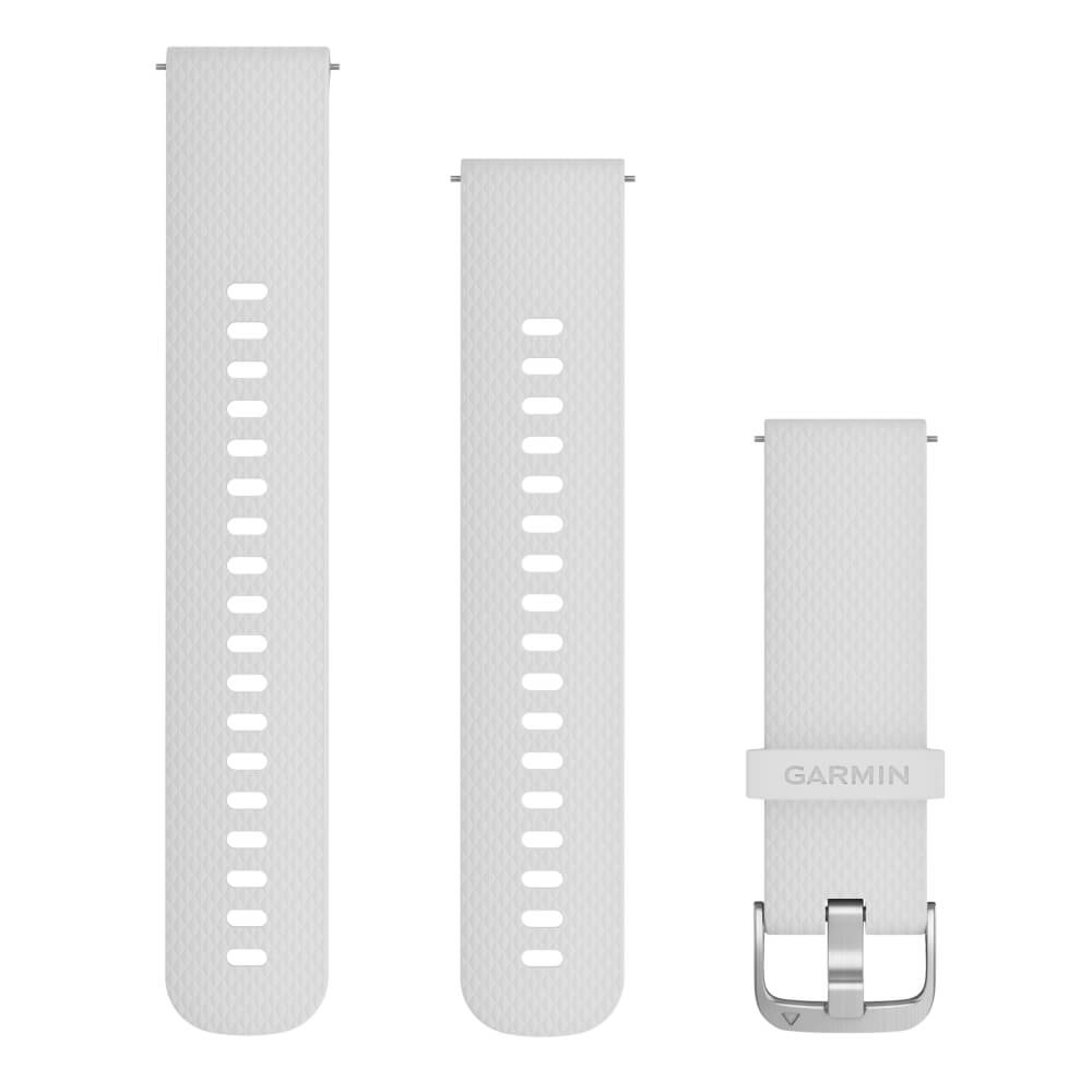 Garmin Schnell-Wechsel 20mm Silikon Armband Weiss / Schnalle in Silber bei CardioZone günstig online kaufen