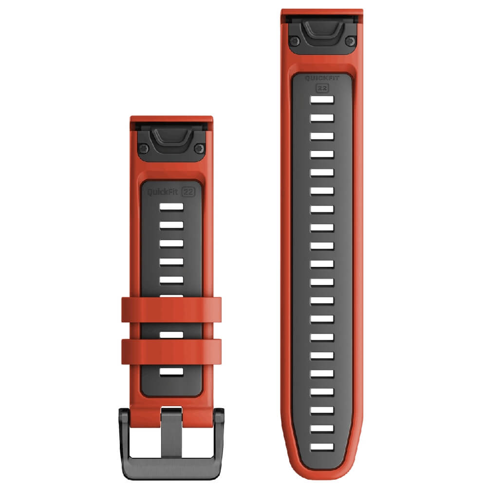 Garmin Quickfit Silikon Armband 22mm Flammenrot/Graphit bei CardioZone günstig online kaufen