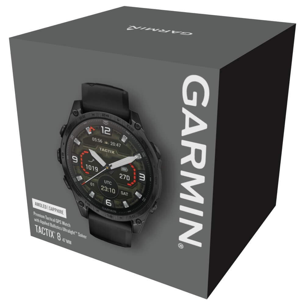 Garmin tactix 8 47 mm AMOLED Sapphire Schwarz Titan DLC Silikon-Armband 22mm bei CardioZone günstig online kaufen