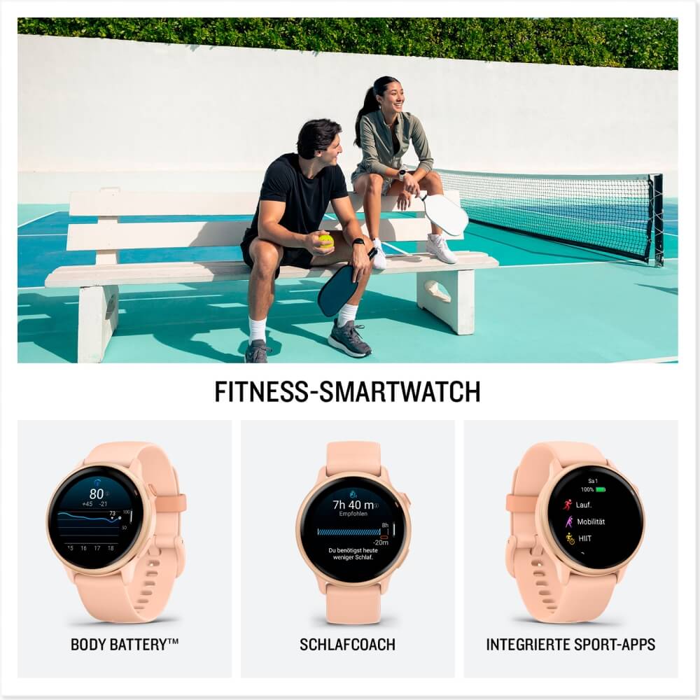 Garmin vivoactive 6 Pink Dawn Metallic Schnellwechsel-Silikon-Armband 20mm bei CardioZone günstig online kaufen