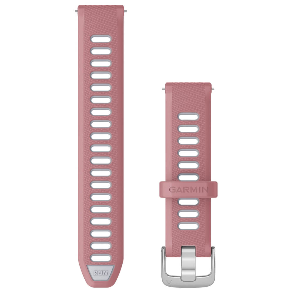 Garmin Forerunner 265S Schnell-Wechsel 18mm Silikon Armband Rosa/Steinweiß
