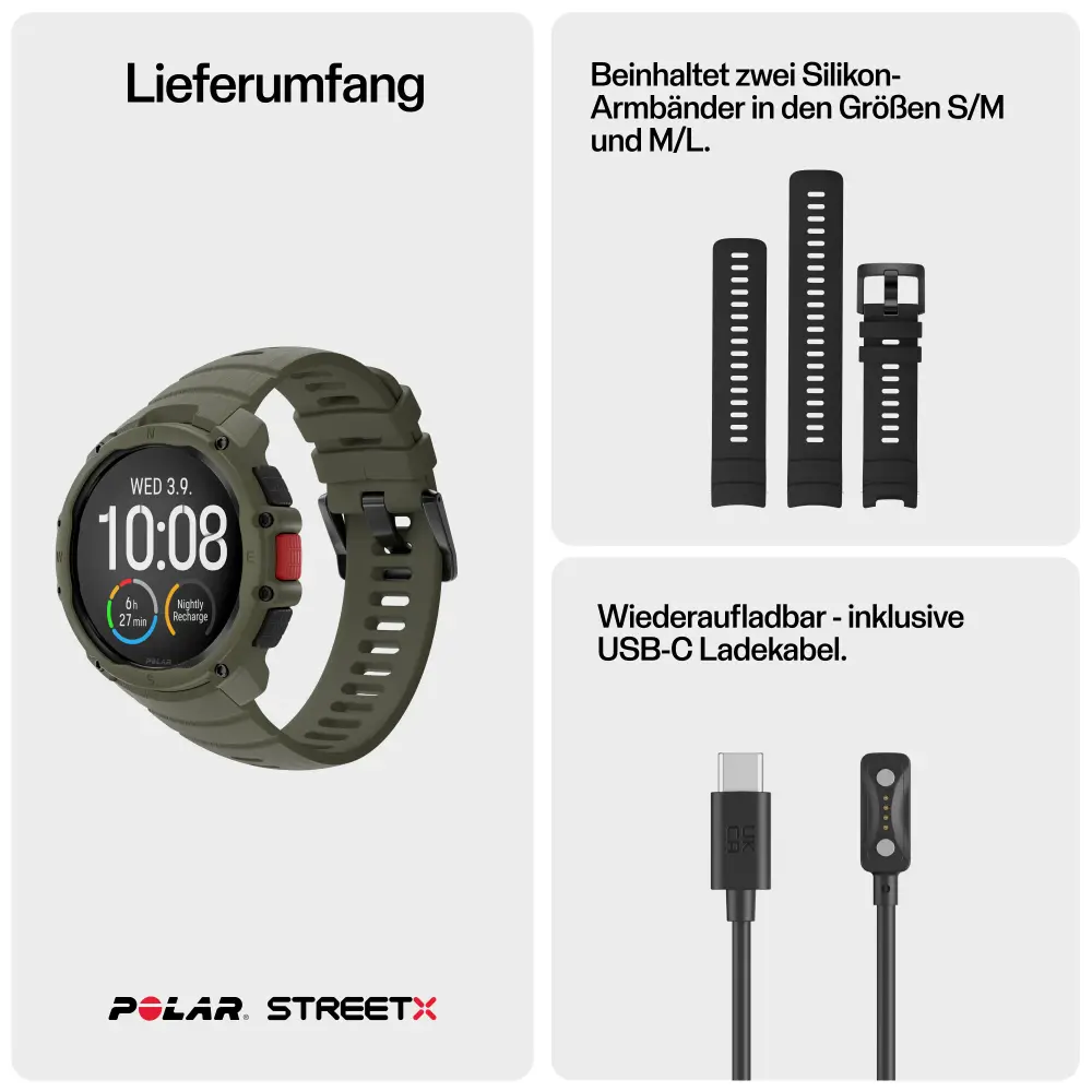 POLAR Street X Forrest Green Urban Sports Watch mit Amoled Display