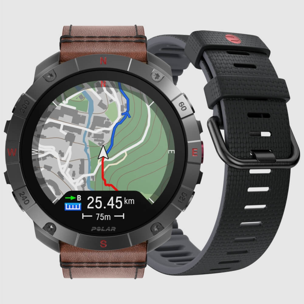 POLAR Grit X2 Pro Outdoor Multisportuhr Titan Leder M-L bei CardioZone günstig online kaufen