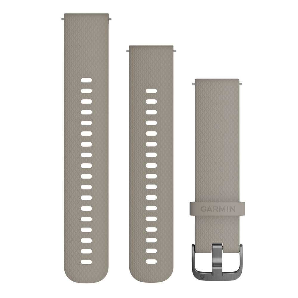 Garmin Schnell-Wechsel 20mm Silikon-Armband Sandstein / Schnalle Schiefergrau bei CardioZone günstig online kaufen