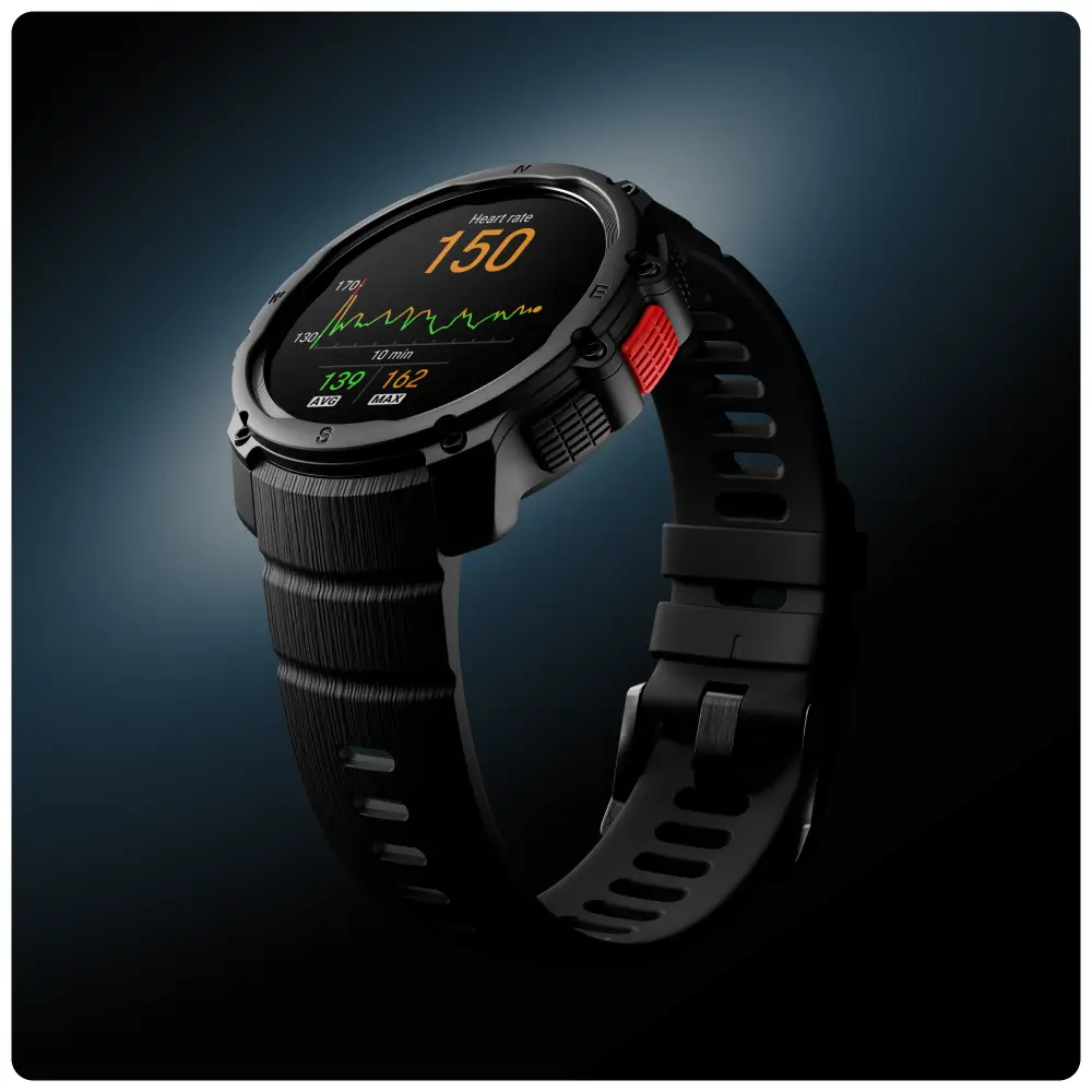 POLAR Street X Night Black Urban Sports Watch mit Amoled Display
