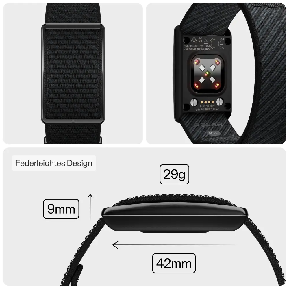 Polar Loop Fitnessarmband ohne Display am Handgelenk – 24/7 Aktivitätstracking, Schlaf und Training