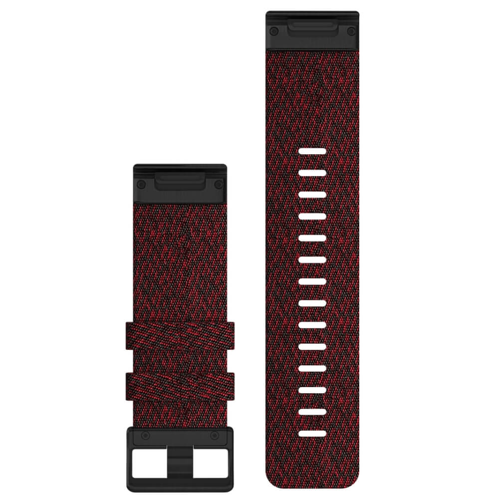 Garmin Quickfit Nylon Armband 26mm Rot / Gesprenkelt Schnalle in Schiefergrau für fenix 6X bei CardioZone günstig online kaufen