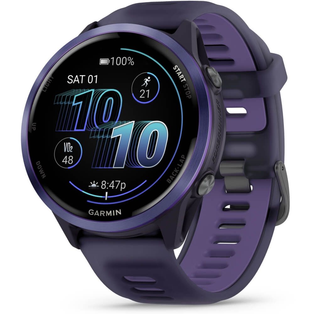Garmin Forerunner 570 47 mm Imperial Purple/Indigo Aluminium Schnellwechsel-Silikon-Armband 22mm  bei CardioZone günstig online kaufen