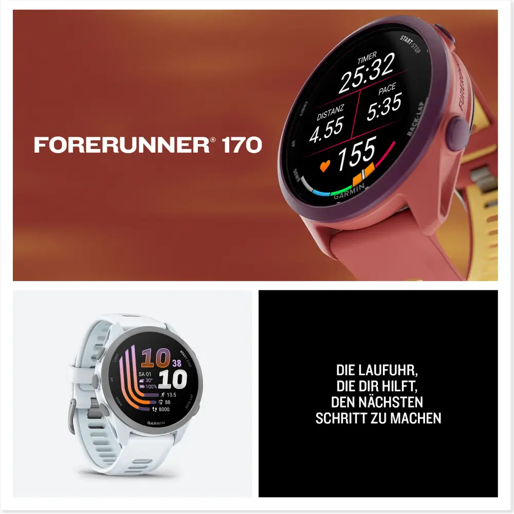 Garmin Forerunner 170 Schwarz Smarte GPS Laufuhr