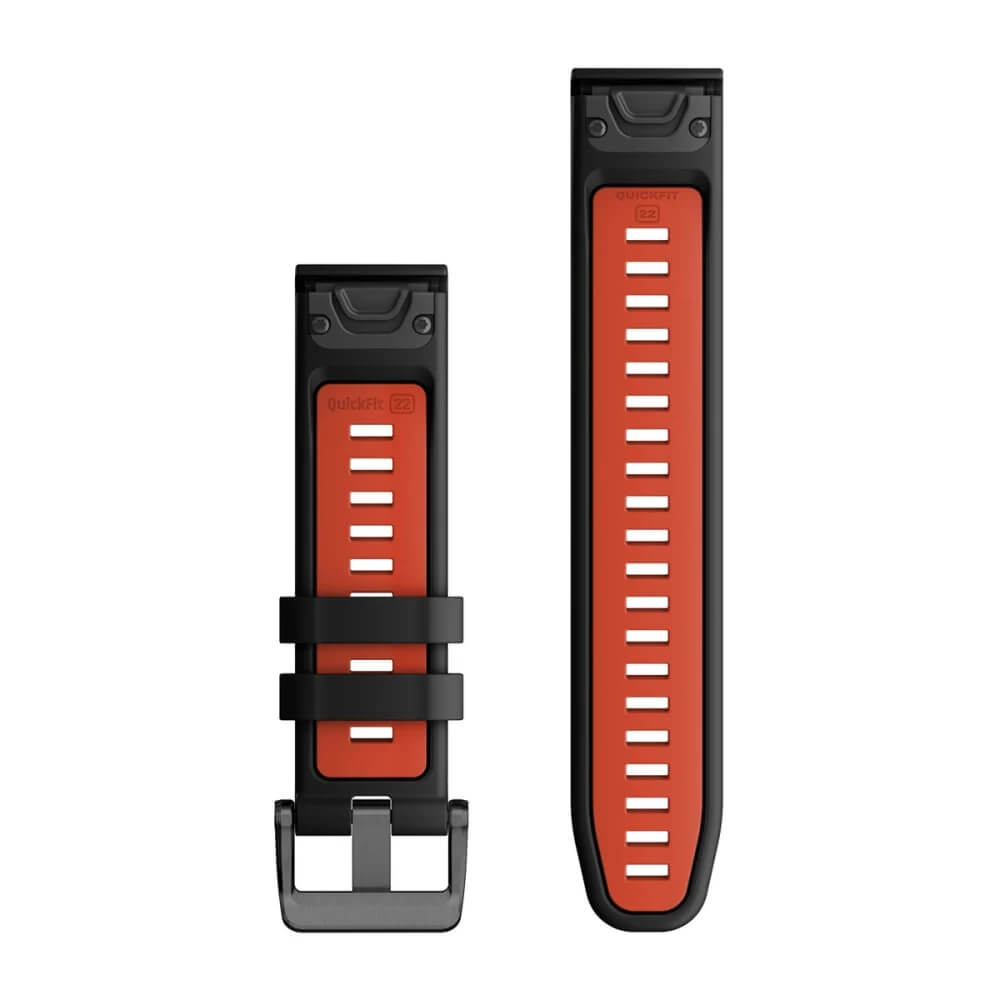 Garmin Quickfit Silikon Armband 22mm Schwarz/Flammenrot bei CardioZone günstig online kaufen