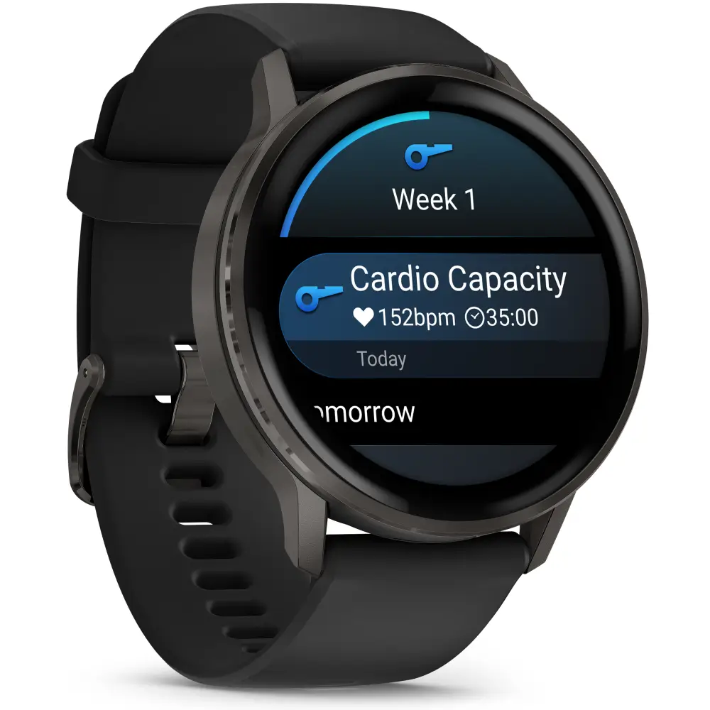 Garmin Venu 4 - 45mm Schwarz-Schiefergrau Schnellwechsel-Silikonarmband 22mm