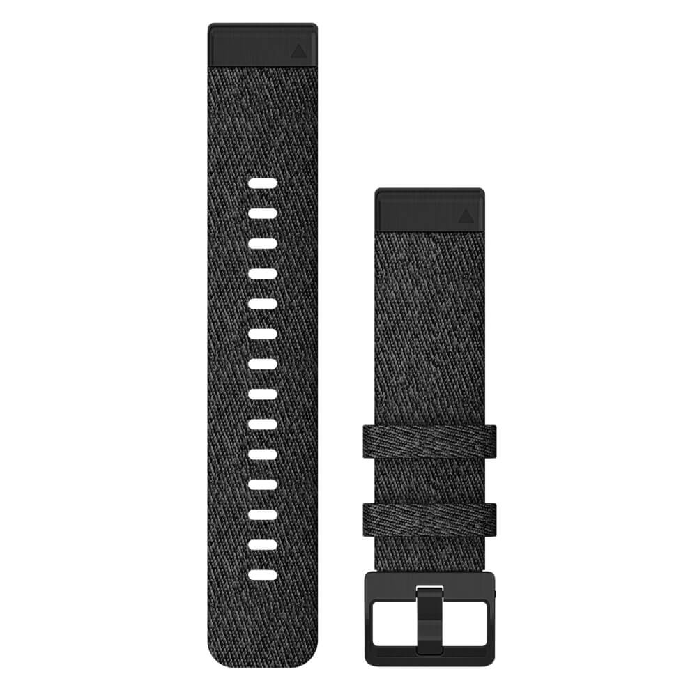 Garmin Quickfit Nylon Armband 20mm Schwarz  /Gesprenkelt Schnalle in Schiefergrau für fenix 6S bei CardioZone günstig online kaufen