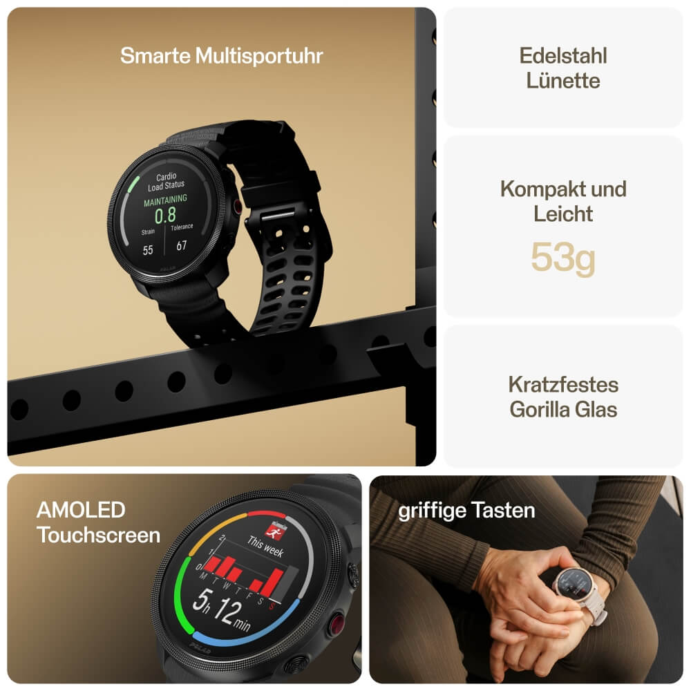 POLAR Vantage M3 Night Black Multisport Uhr Gr. S-L bei CardioZone günstig online kaufen