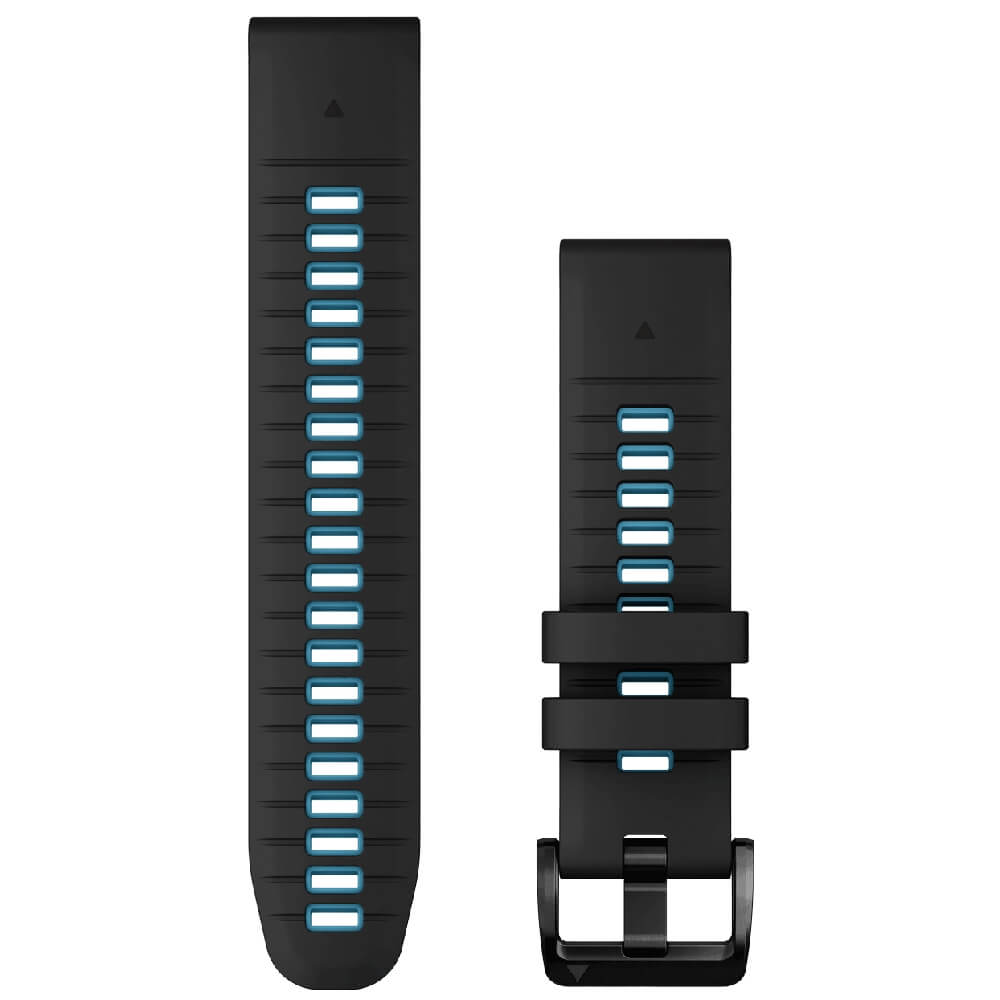 Garmin Quickfit Silikon Armband 22mm Schwarz/Cirrusblau bei CardioZone günstig online kaufen