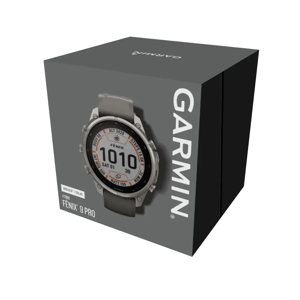 Garmin fenix 9 Pro inReach Solar 47 mm Titan Kieselgrau/Silbergrau