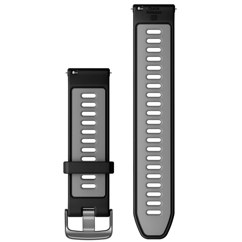 Garmin Forerunner 265 Schnell Wechsel 22mm Silikon Armband Schwarz/Hellgrau Verschluss Schiefer bei CardioZone günstig online kaufen