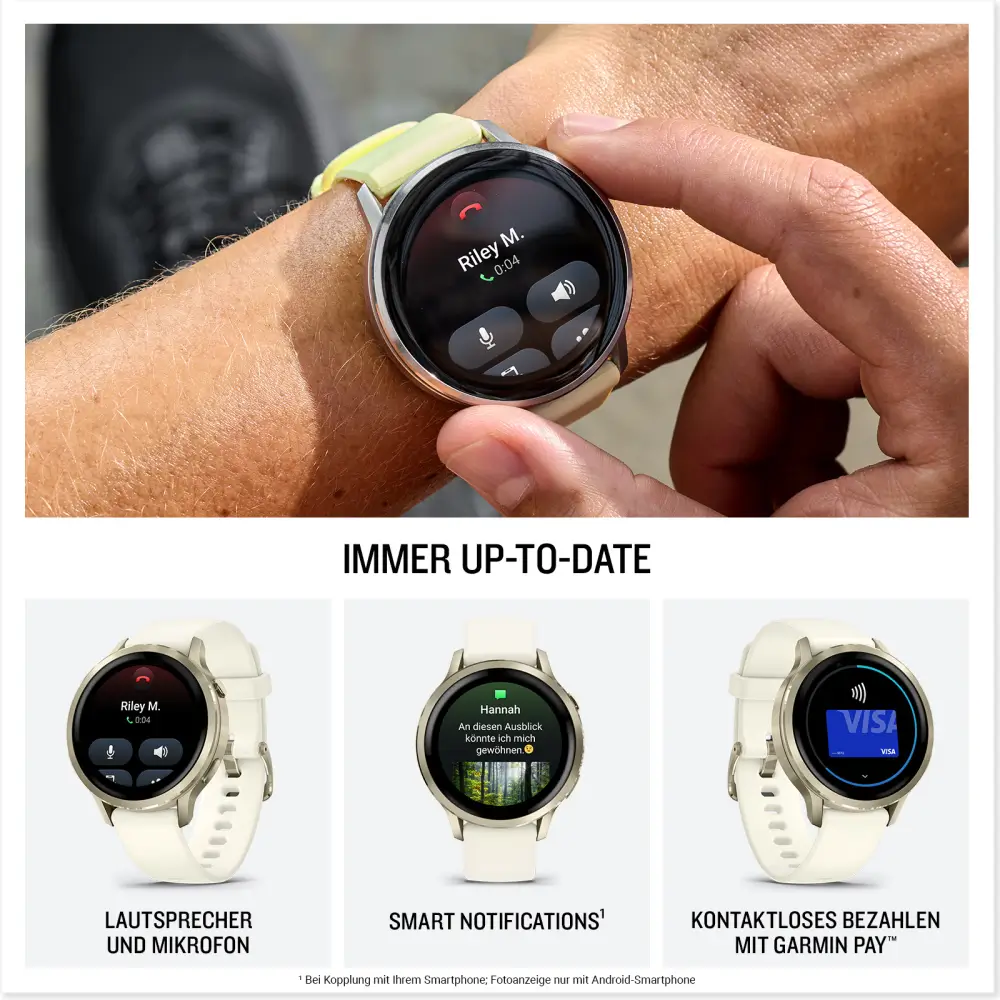 Garmin Venu 4 - 41mm Schwarz-Schiefergrau Schnellwechsel-Silikonarmband 18mm
