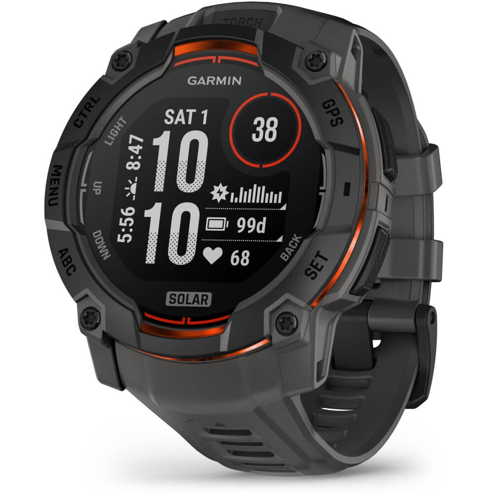 Garmin Instinct 3 SOLAR 50 mm Carbon/Schwarz 26mm Silikonarmband Carbon bei CardioZone günstig online kaufen