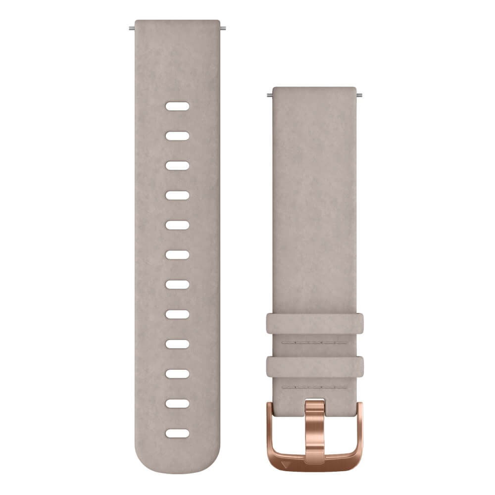 Schnellwechsel-Armband 20mm Leder-Armband Grau / Schnalle Rosegold bei CardioZone günstig online kaufen